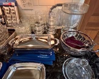 Silver plates entertaining wares