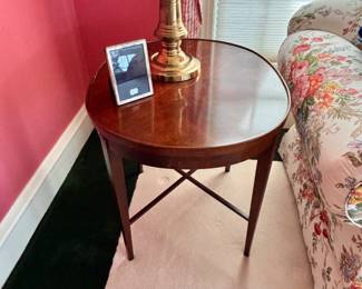 Georgian mahogany side table with cross stretcher base