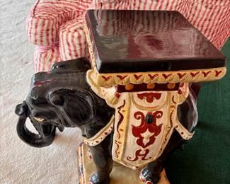 Details of decorative glazed ceramic elephant