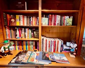 Books coffee table, hardcover and paperbooks