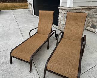 Aluminum chaise lounges with sling seats
