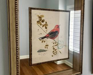 Wall art with mirrored framed matting