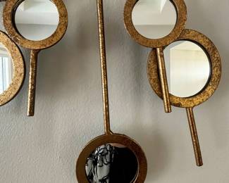 Details of Uttermost Sunburst wall art brushed gold finish