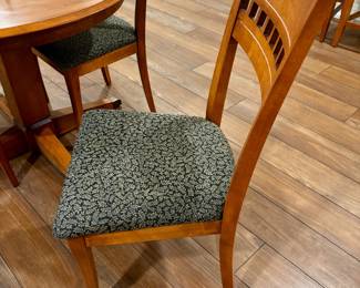 side view of cherry dining chair