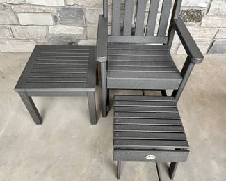 Composite Chair, ottoman and side table made by the Amish