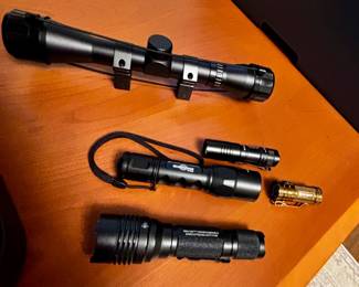Bushnell scope and tactical flashlights