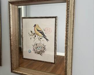 Wall art with mirrored matting