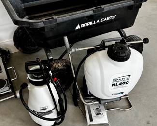 Backpack tank sprayer and hand held sprayer