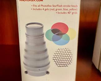 Starfish Snoot specialized photography lighting modifier designed to control and narrow the light spread from a strobe head.