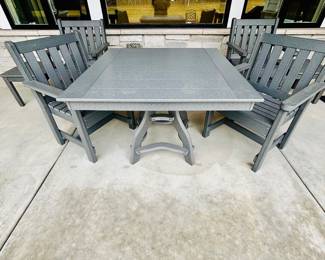 Composite table with two chairs made by the Amish