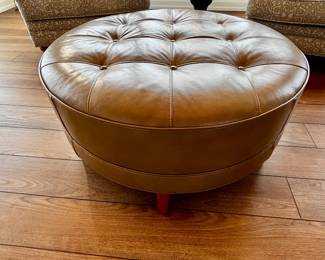 Ethan Allen leather ottoman