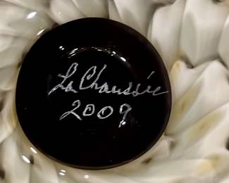 Signed art glass by"La Chausse'e