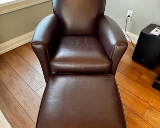 Leather chair and ottoman