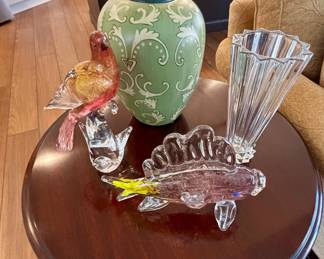 Rosenthal crystal vase/Murano Bird