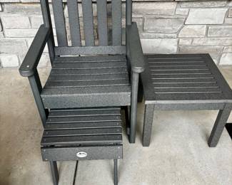 Composite Chair, ottoman and side table made by the Amish