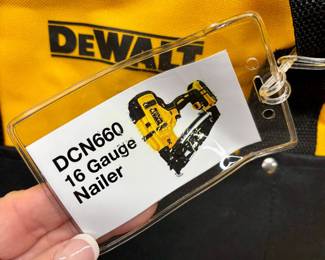 DeWalt 16 Gauge Nailer bag, battery, charger and nailer
