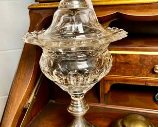 Vintage glassware, antique inkwell 