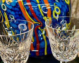 Art glass, crystal stemware 