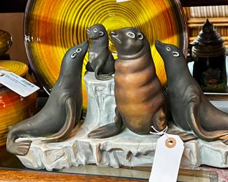 Limited Edition Ceramic Seal Family Sculpture 