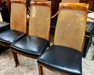 Set of Vintage Cane Back Chairs 