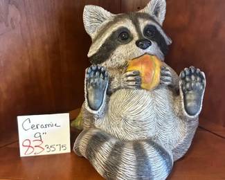 Ceramic Garden Racoon