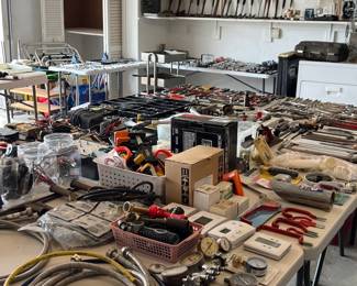 gauges, tubing, saws, hammers, tools