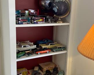 model cars, globes