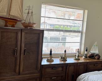 bedroom set, furniture, model ships, light houses
