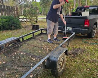9 ft long, 5 ft wide ( inside trailer) drop gate great shape $500