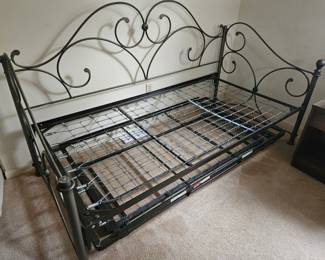 Metal trundle bed without mattresses $125