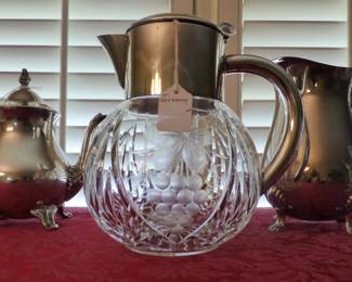 WEST GERMANY SILVERPLATE ETCHED WATER PITCHER