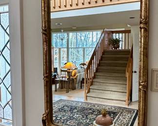 Gold gilt Rococo style mirror.