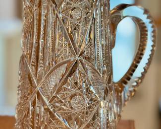 American Brilliant Period cut glass pitcher.