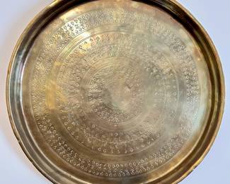 Large round brass tray.