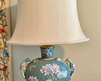 Famille Rose Chinese porcelain lamp.