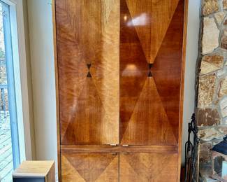 Henredon Scene Four cherry with inlaid rosewood entertainment center armoire.  