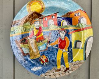 Hand painted plate by Nino Parrucca from Sicily