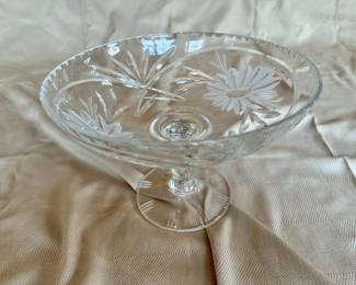 Vintage cut crystal compote.
