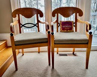Baker Biedermeier chairs, two available.