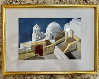 Santorini water color.