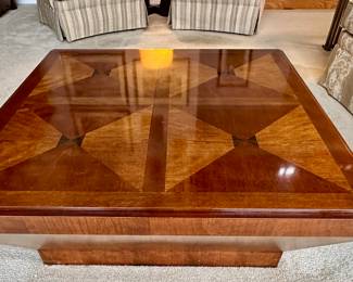 Henredon Scene Four cherry with inlaid rosewood coffee table.