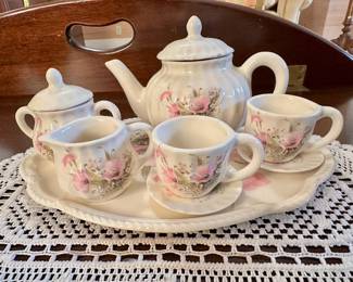 Miniature tea set.
