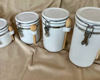 White ceramic canisters.