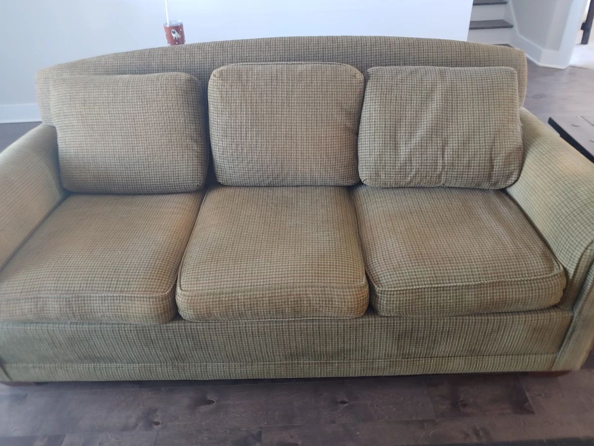 Green fabric couch