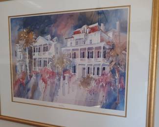 Large matte/frame watercolor South battery by Victoria Ellis number 370/1000