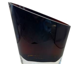 Amber colored glass vase