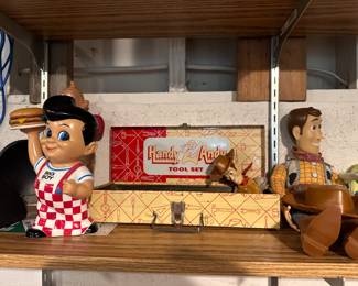 Some of the vintage toys for sale in person.