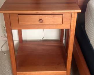 $320. Pair of one drawer bedside tables. 21"w x 21"w x 28".