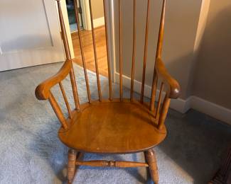 $90 Nichols and Stone Co. Antique wood rocking chair. 22"w x 30"d x 40"h