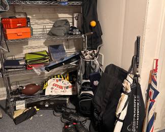 Sporting equipment for sale in person.